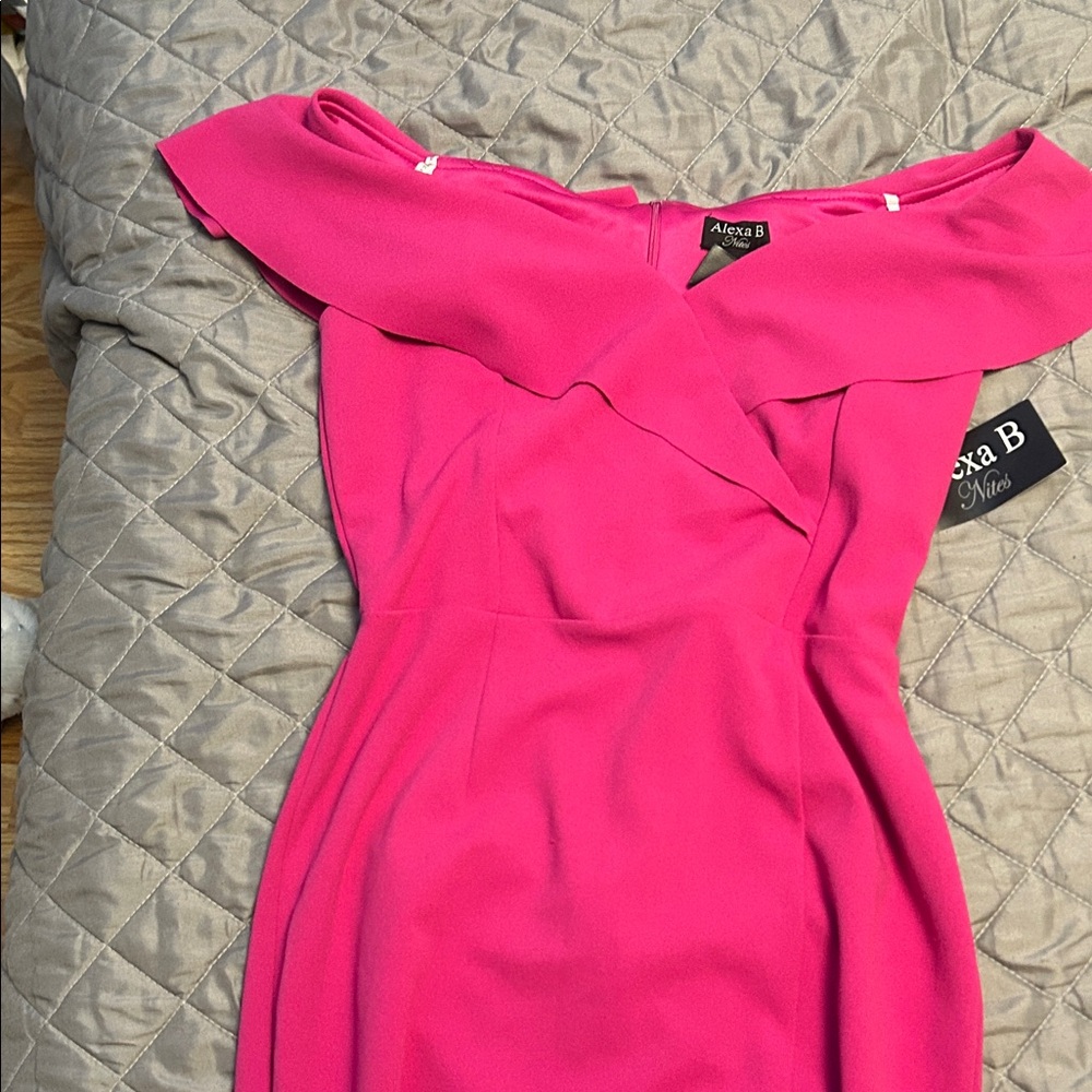 Women's Pink Off-Shoulder Dress